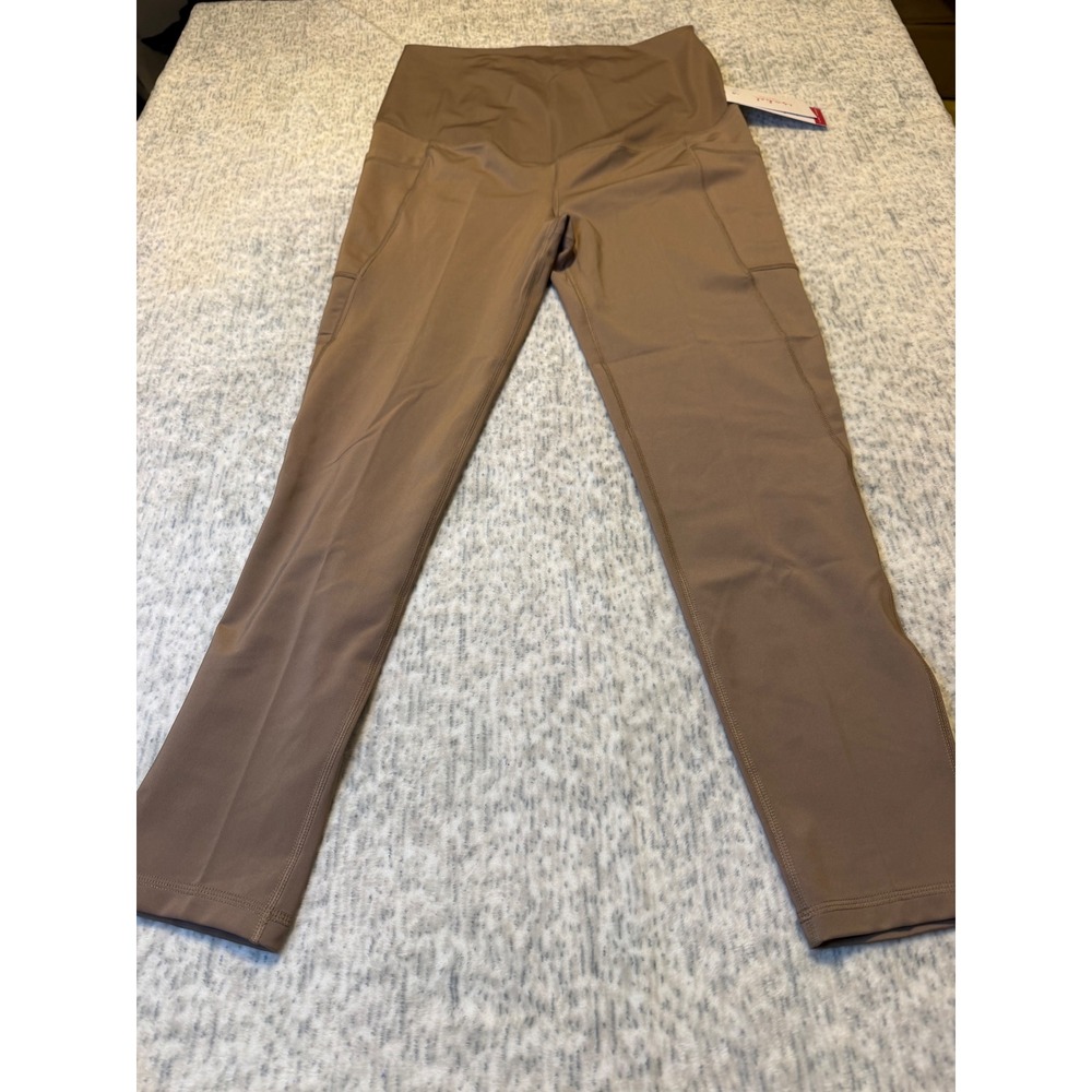 Ingrid Isabel Maternity‎ High Waist Pocket Leggings Taupe Performance Size L